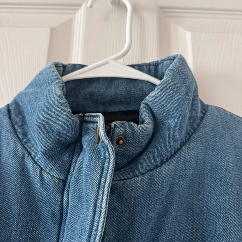 Chocolate USA Denim Puffer Jacket – Blue Coat Outerwear Size Small - Picture 6 of 12